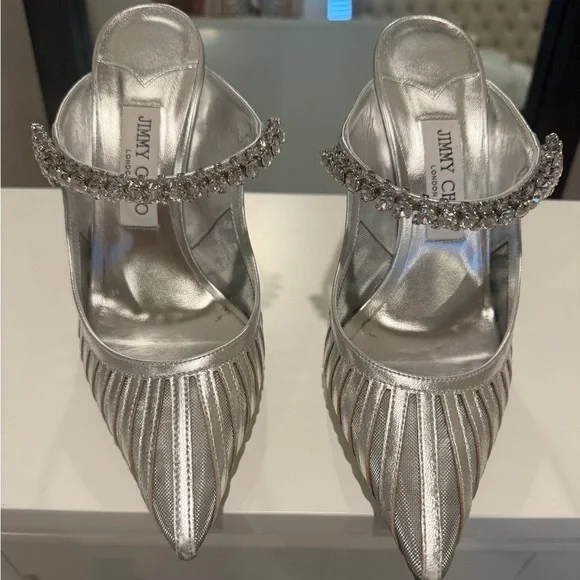 Jimmy Choo bling silver embellished pumps size 39 - Picture 5 of 6